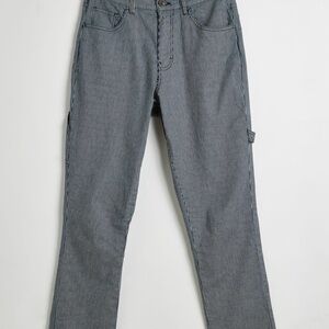 Peau De Loup Charcoal Pinstriped Straight Leg Jeans